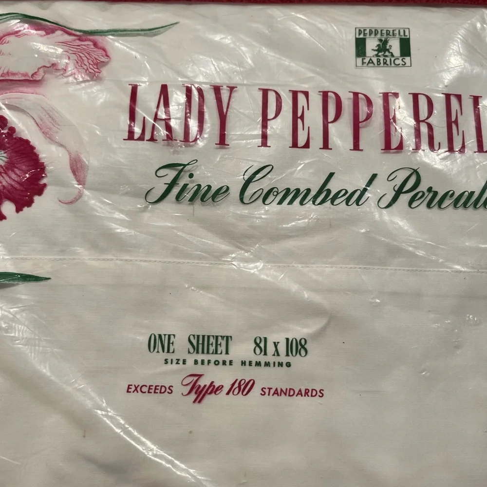 Lady Pepperell White Double Full Flat Sheet Percale Cotton Vintage 60s 70s